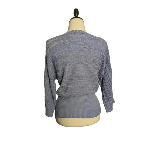 The Limited Small Light Periwinkle Blue Dolman V-neck Loose Knit Sweater - Picture 5 of 7